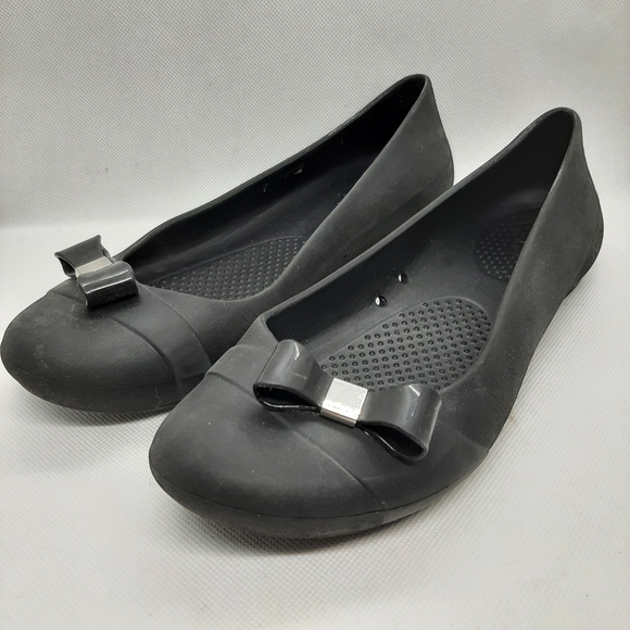 CROCS Gianna Bow Flat Black Women's US Size 8 - Picture 7 of 7